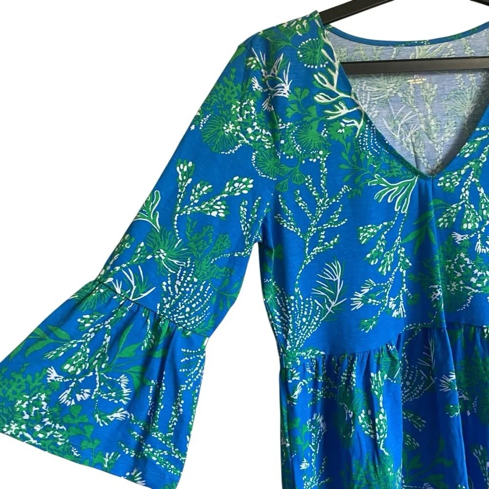 Lilly Pulitzer Jannie V-Neck A-Line Dress Briny Blue A Bit Salty print swing fit - Picture 6 of 12